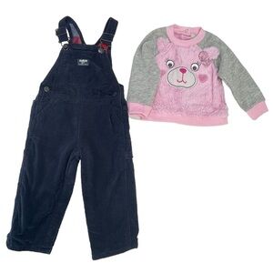 Baby kid bundle 18 Months overall and sweater blue and pink